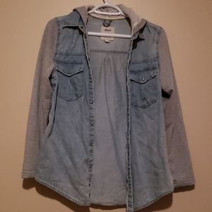 Denim Co. Hoodie button up